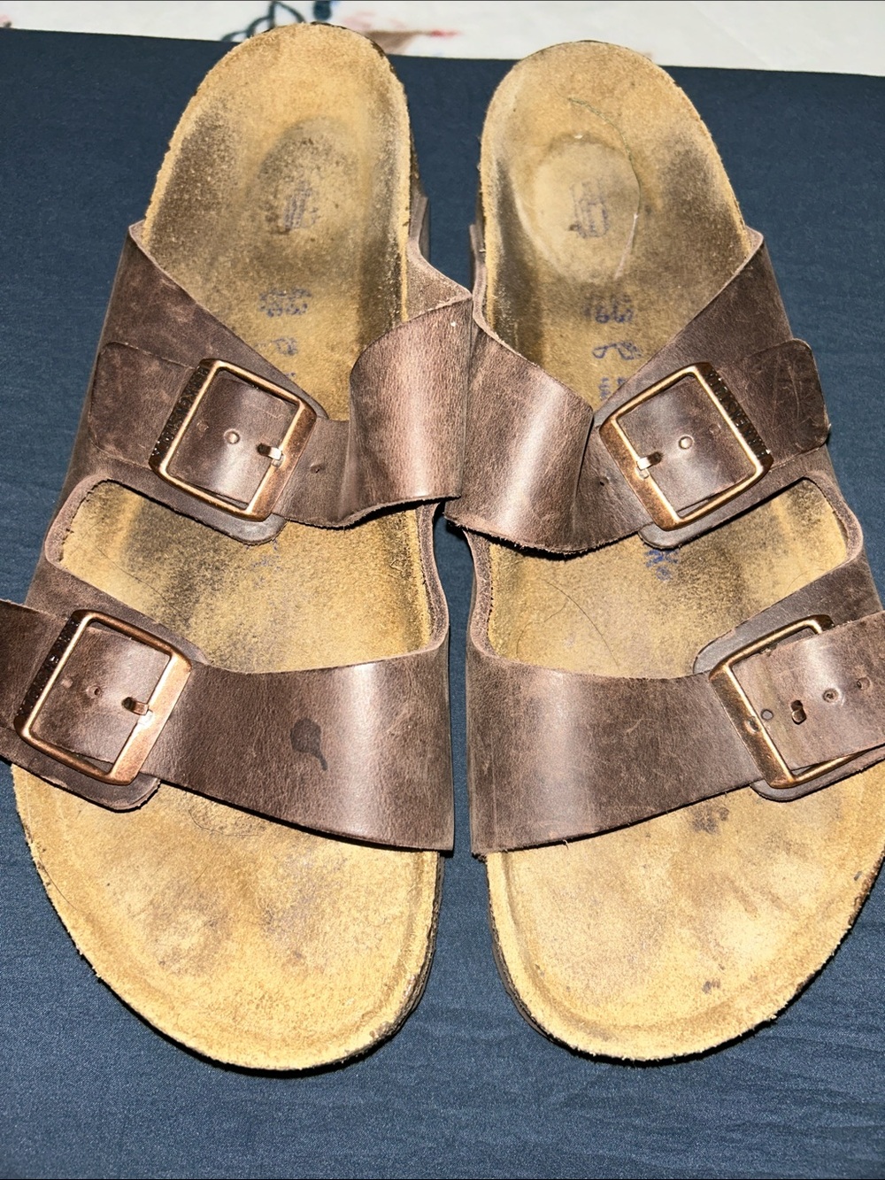 Birkenstock Brown Leather Two-Strap Sandals